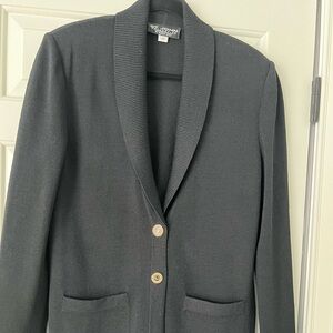 St John Collection by Marie Gray, Black knit jacket/cardigan with side slits